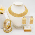 4-Piece Gold-Plated Jewelry Set – Elegant Wedding & Party Accessory